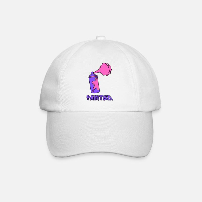 Painted - Lila/Pink - Baseballkappe - Weiß/Weiß