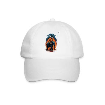 Elephant, street in Miami, bright colors, - Baseball Cap - white/white - Front