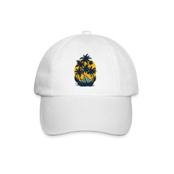 Coucher de soleil sur la barque à palmiers - Casquette classique - blanc/blanc - Devant