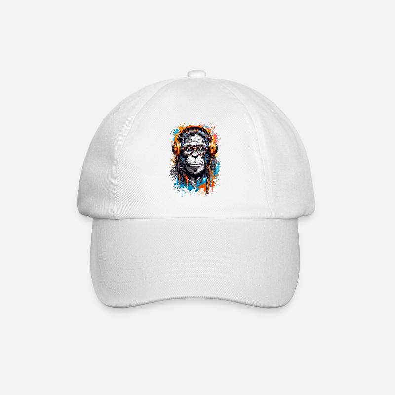 Coole Affe - Baseballkappe - Weiß/Weiß