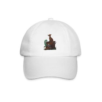 meditativer Fuchs - Baseballkappe - Weiß/Weiß - Vorne