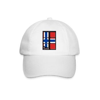 Norwegen Flagge Skandinavien Norwegische Fahne - Baseballkappe - Weiß/Weiß - Vorne
