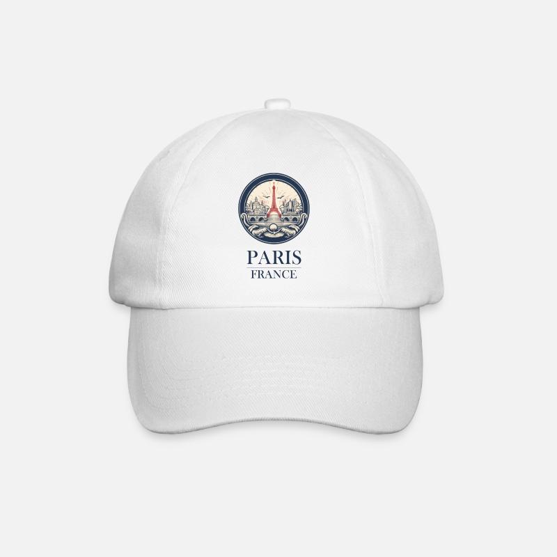 Paris-Frankreich - Baseballkappe - Weiß/Weiß