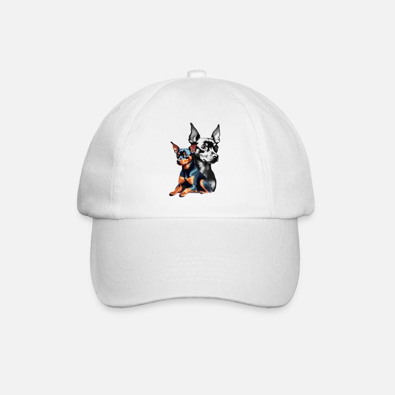 Pinscher - Motiv auf Kleidung und Accesoires - Baseballkappe - Weiß/Weiß