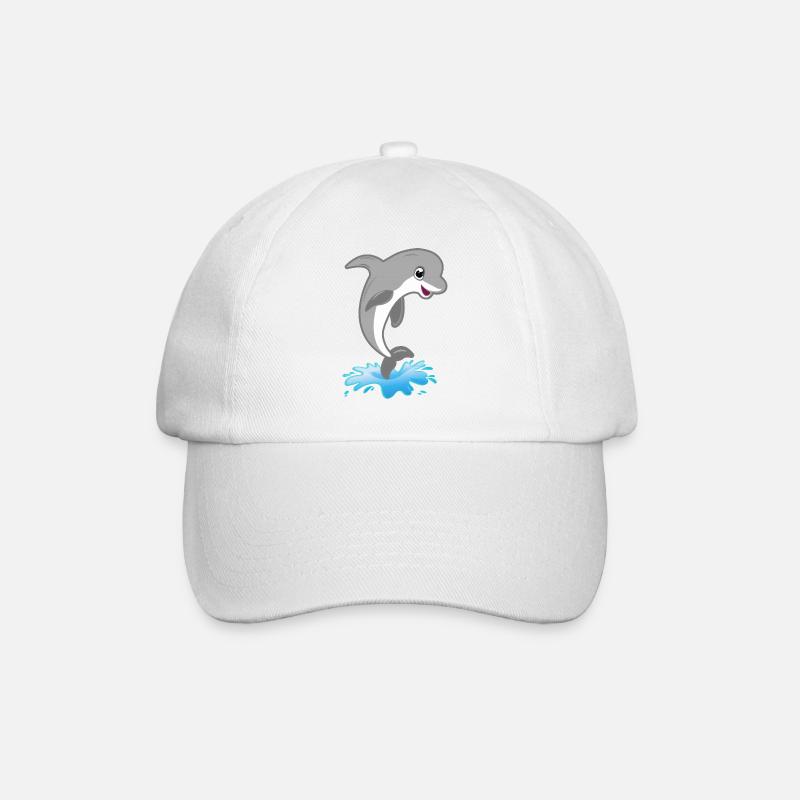 Springender süßer Delfin - Baseballkappe - Weiß/Weiß