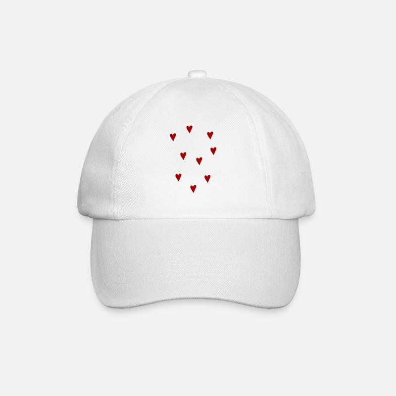 Petits coeurs rouges - Casquette classique - blanc/blanc
