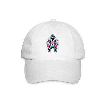 Boxing Gorilla Boxer - Baseball Cap - white/white - Front