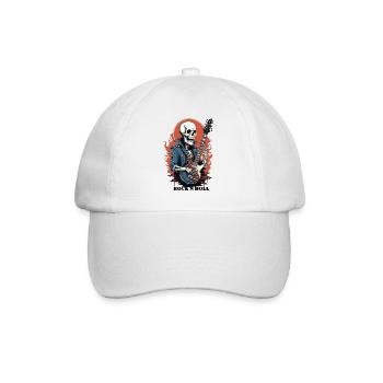 Rock 'n' Roll Skeleton - Baseball Cap - white/white - Front