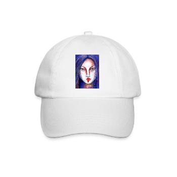 Farbkontrollierte Masken berührte Kunst - Baseballkappe - Weiß/Weiß - Vorne