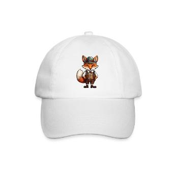 Lederhosen / Animal / Traditional costume / Tradition / Fox - Baseball Cap - white/white - Front