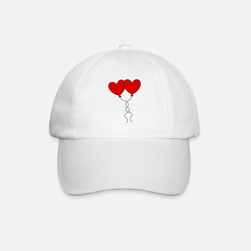 red heart red gift valentine's day - Baseball Cap - white/white