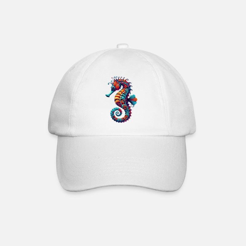 Seepferdchen - Baseballkappe - Weiß/Weiß