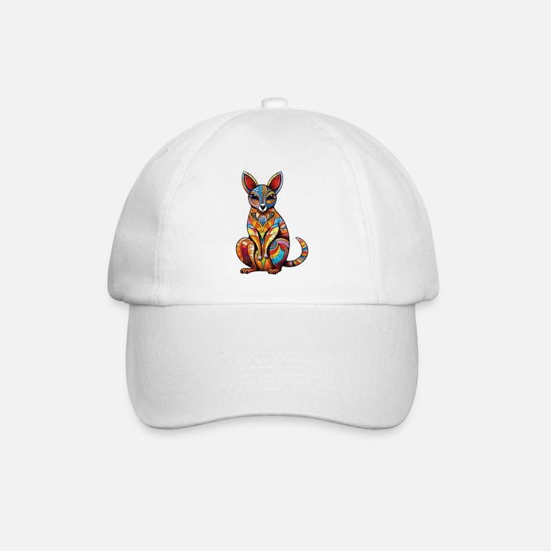 Australien - Zwerg Känguru - Baseballkappe - Weiß/Weiß