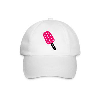 Strawberry ice cream stick - Baseball Cap - white/white - Front