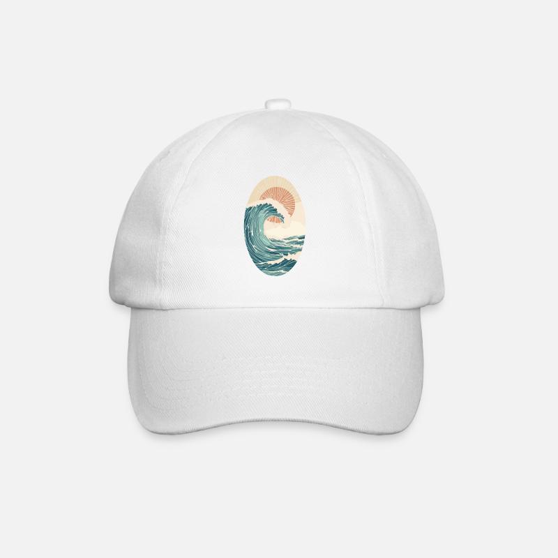 Vagues colorées et Sun Surf Design - Perfect Surf - Casquette classique - blanc/blanc