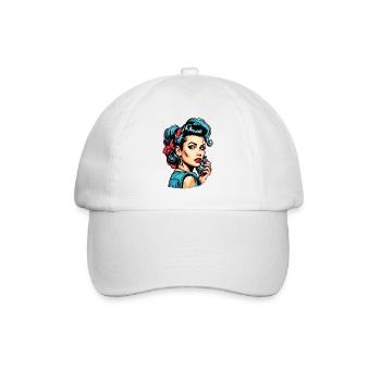 Rockabilly / Pin-up Girl / Girl Power / Années 50 - Casquette classique - blanc/blanc - Devant