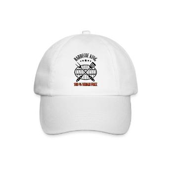 Barbecue King -100% Vegan Free - Grill & BBQ - Baseball Cap - white/white - Front