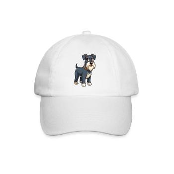 Anmutige Standard-Schnauzer-Hundekunst - Baseballkappe - Weiß/Weiß - Vorne