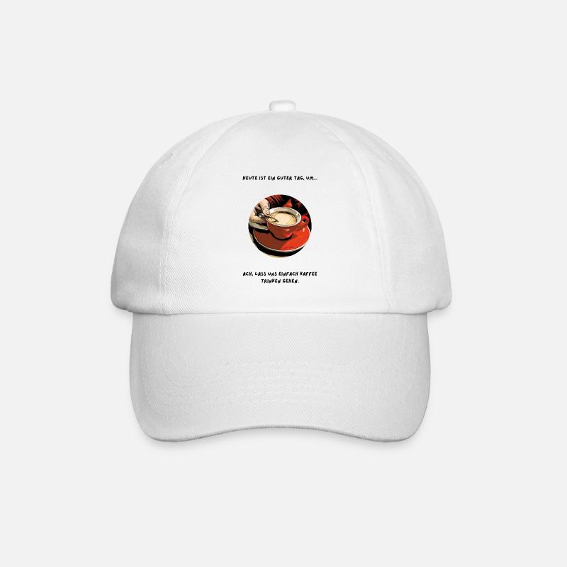 Kaffee-Tag: Einfach Genießen - Baseballkappe - Weiß/Weiß