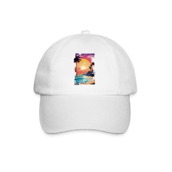 plage vacances soleil mer - Casquette classique - blanc/blanc - Devant