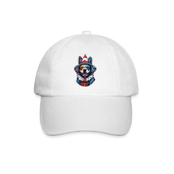 Clown Animal / Circus / Funny / Colorful / Show / Dog - Baseball Cap - white/white - Front