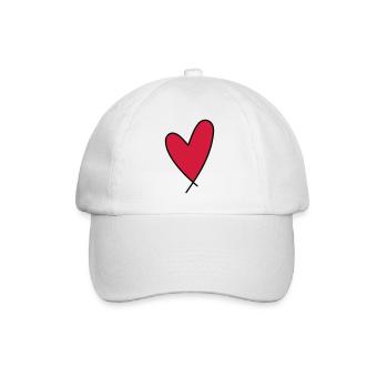 Symbol Herz - Baseballkappe - Weiß/Weiß - Vorne