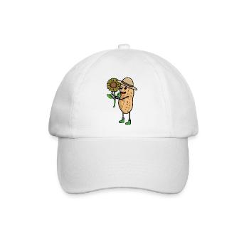 Cacahuète Jardinier Fleur De Tournesol - Casquette classique - blanc/blanc - Devant