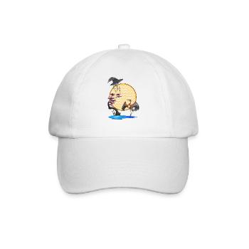 Reiher - Japan - Sonne - Eleganz - Baseballkappe - Weiß/Weiß - Vorne