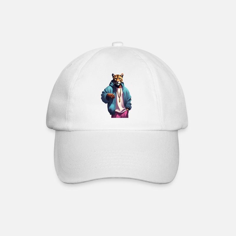 Hip-Hop-Tiger - Baseballkappe - Weiß/Weiß