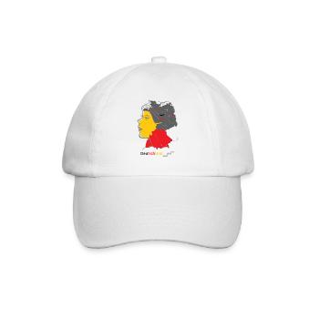 Landkarte mit stylischer Frau und Nationalfarben - Baseballkappe - Weiß/Weiß - Vorne