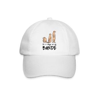 Ab drei zählen wir als Bande - Erdmännchen Bande - Baseballkappe - Weiß/Weiß - Vorne