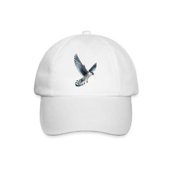 Wanderfalke im Flug - Baseballkappe - Weiß/Weiß - Vorne