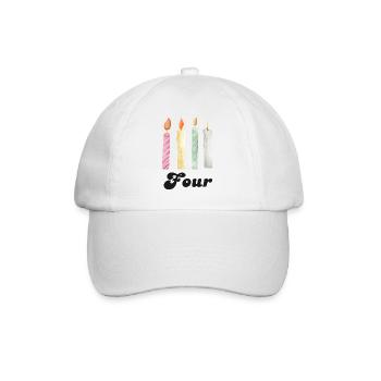 4e anniversaire bougie - Casquette classique - blanc/blanc - Devant