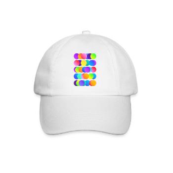 Knallbunte Kreise - Baseballkappe - Weiß/Weiß - Vorne