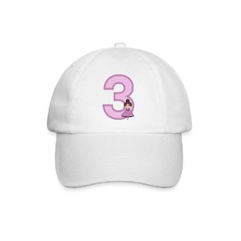 Number 3 - Baseball Cap - white/white - Front