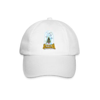 Christmas Snow Globe - Baseball Cap - white/white - Front