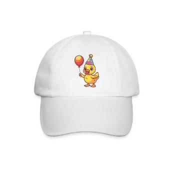 Duck Birthday Comic - Baseball Cap - white/white - Front
