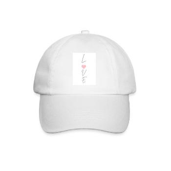 Love thin typography written vertically with heart - Baseball Cap - white/white - Front