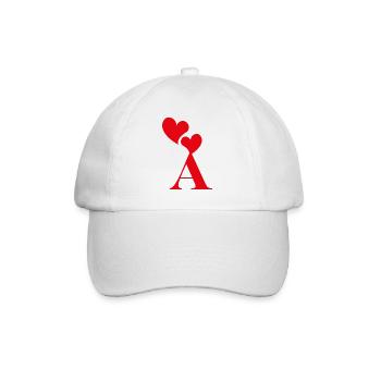 Red Heart Letter - Baseball Cap - white/white - Front