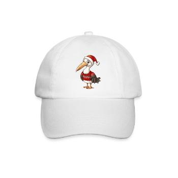 Pelikan Vogel Weihnachten Comic - Baseballkappe - Weiß/Weiß - Vorne
