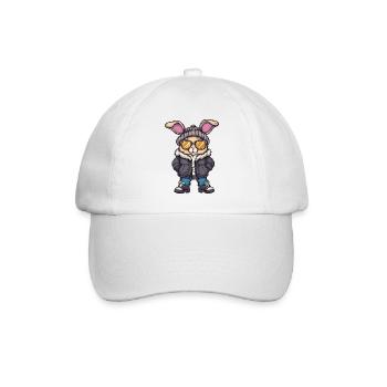 Hase Winter - Baseballkappe - Weiß/Weiß - Vorne