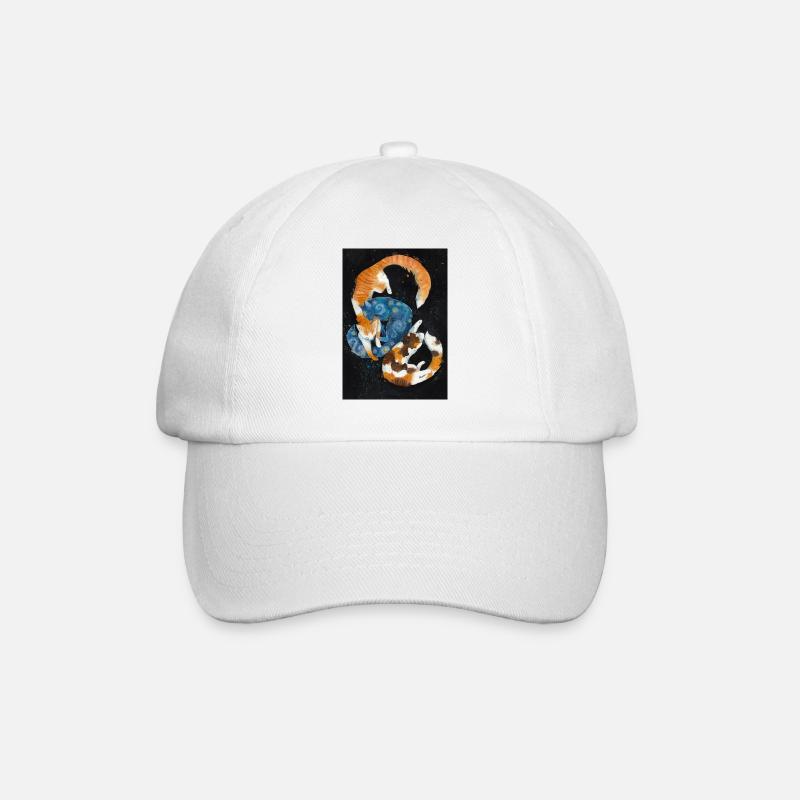 Chats de la nuit étoilée - Casquette classique - blanc/blanc