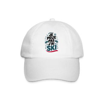 I can't I ski - Baseball Cap - white/white - Front