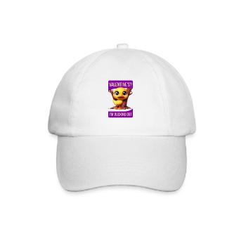 Whimsical Cartoon Duck Hiding Behind Tree valentin - Baseball Cap - white/white - Front