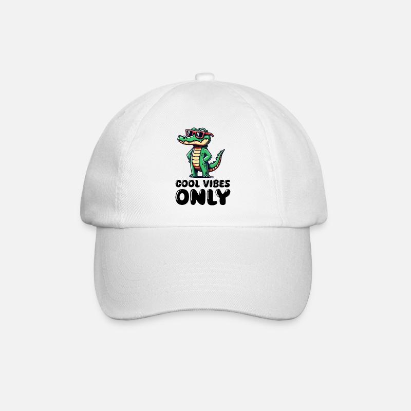 krokodil cool - Baseballkappe - Weiß/Weiß