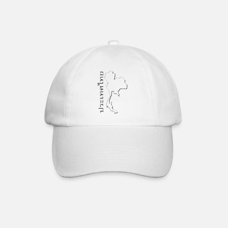 Thailand map as outline TH - Baseball Cap - white/white
