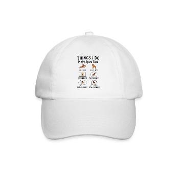 Was ich in meiner Freizeit mache: Alles über Pferd - Baseballkappe - Weiß/Weiß - Vorne