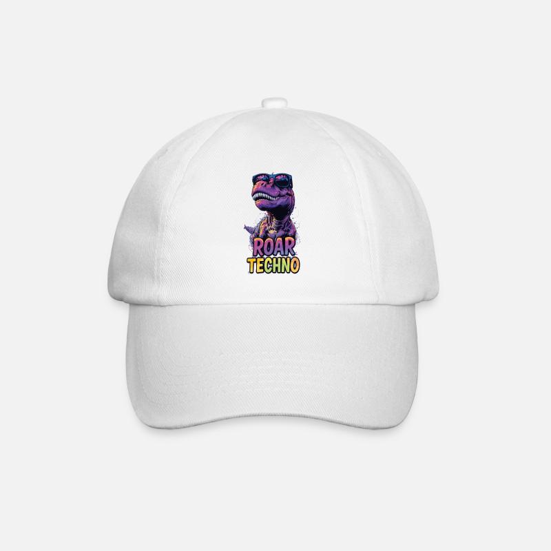 T-Rex - Roar TECHNO - Baseball Cap - white/white