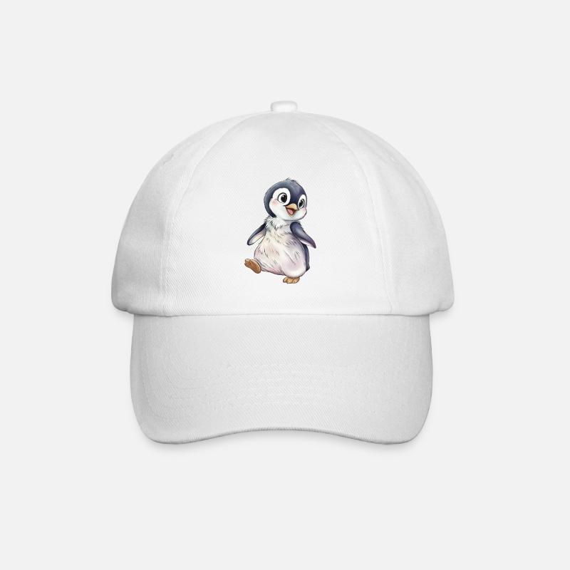 Niedlicher Pinguin - Baseballkappe - Weiß/Weiß