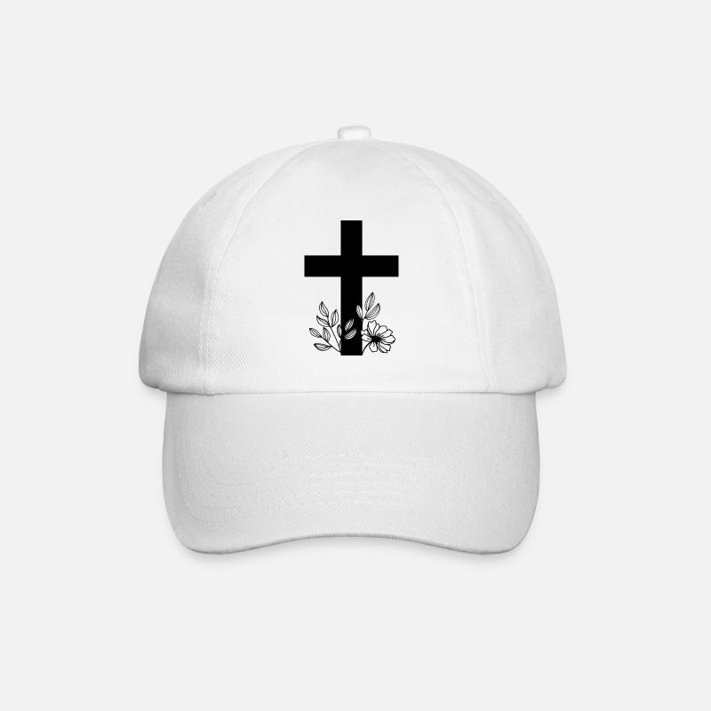 Kreuz - Baseballkappe - Weiß/Weiß
